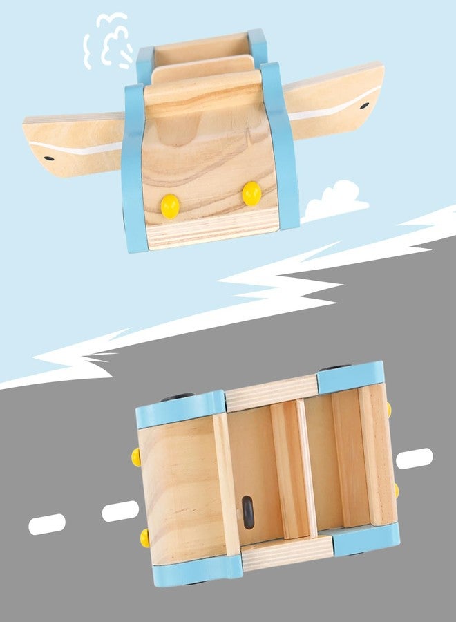 PairPear Wooden Family Car for Dolls,Wooden Toys Dollhouese Furniture Accessories Playset,Kids Pretend Preschool Play Vehicle Toys Gift for Toddler 3 Years and Up - Image 4